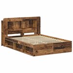 vidaXL Cadre de lit avec rangement Bois ancien 140 x 190 cm