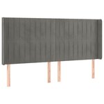 vidaXL Tête de lit à LED Gris clair 183x16x118/128 cm Velours