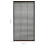 vidaXL Moustiquaire plissée pour fenêtre Aluminium Marron 80x160 cm