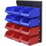 vidaXL Étagère à outils de garage murale 2 Pièces Bleu et rouge