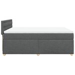 vidaXL Sommier à lattes de lit avec matelas Gris foncé 140x200cm Tissu