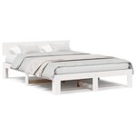vidaXL Cadre de lit avec tête de lit blanc 150x200 cm Bois de pin massif