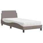 vidaXL Lit avec matelas Dover taupe 80x200 cm tissu