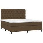 vidaXL Sommier à lattes de lit matelas et LED Marron foncé 180x200cm