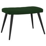 vidaXL Chaise de relaxation avec tabouret Vert foncé Velours