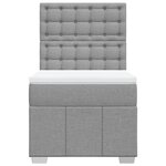 vidaXL Sommier à lattes de lit avec matelas Gris clair 100x200cm Tissu