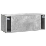 vidaXL Meuble TV mural Gris béton 78 5 x 31 x 30 cm Bois d'ingénierie