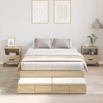 vidaXL Cadre de lit de rangement Chêne Sonoma 120x200 cm