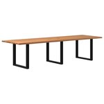 vidaXL Table à manger marron clair bois de chêne massif rectangulaire