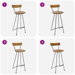 vidaXL Tabourets de bar lot de 2 bois de teck massif