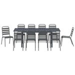 vidaXL Ensemble de salle à manger pour jardin 11 Pièces Anthracite