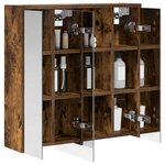 vidaXL Armoire Miroir de Salle de Bain Chêne fumé 63 5 x 16 x 62 5 cm