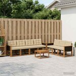 vidaXL Ensemble de canapés d'extérieur 8 pc Naturel et Beige