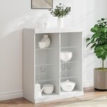 vidaXL Buffet avec lumières LED blanc 81x37x100 cm