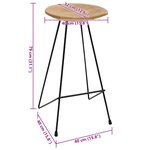vidaXL Tabourets de bar lot de 2 bois de teck massif
