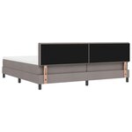 vidaXL Lit à ressorts avec matelas Taupe 200 x 200 cm tissu