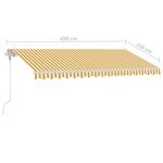 vidaXL Auvent automatique sur pied 450x350 cm Jaune/Blanc