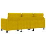 vidaXL Canapé à 3 places Jaune 180 cm Velours