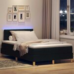 vidaXL Lit à ressort LED avec matelas Noir 120 x 190 cm tissu