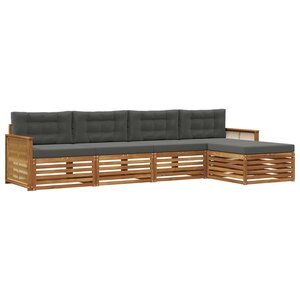 vidaXL Ensemble de canapés d'extérieur 5 pc Naturel et Anthracite