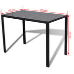 vidaXL Ensemble de table à manger cinq pièces noir et blanc