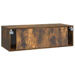 vidaXL Meuble TV mural 98 x 41 x 30 cm Chêne fumé Bois d'ingénierie