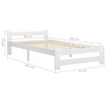 vidaXL Cadre de lit Blanc Bois de pin massif 90x200 cm