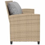 vidaXL Canapé de jardin avec coussins 5 places beige résine tressée