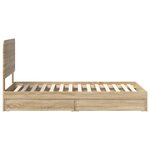 vidaXL Lit de Rangement Chêne Sonoma 100 x 200 cm Bois d'ingénierie