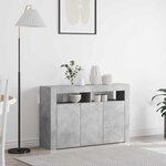 vidaXL Buffet Gris béton 116 x 30 x 75 cm Bois d'ingénierie