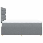 vidaXL Sommier à lattes de lit avec matelas Gris clair 120x200cm Tissu