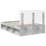 vidaXL Cadre de lit Béton 120 x 190 cm Bois de pin massif