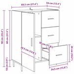 vidaXL Buffet Chêne noir 69 5 x 34 x 90 cm Bois d'ingénierie et fer