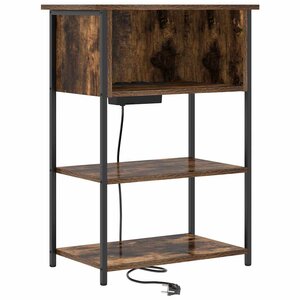 vidaXL Cabinet de chevet Chêne fumé 55 x 31 x 76 cm Bois d'ingénierie