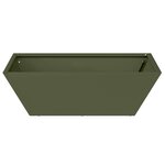 vidaXL Set de 5 jardinières en bol pour le jardin  en vert olive  dimensions 50x50x15 cm en acier.