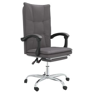Chaise fauteuil siège pivotante de inclinable de bureau informatique étude similicuir gris 02_0024246