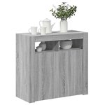 vidaXL Buffet avec lumières LED sonoma gris 80x35x75 cm