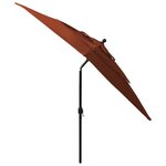 vidaXL Parasol de jardin à 3 niveaux avec mât en aluminium terre cuite