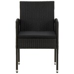 vidaXL Mobilier à dîner d'extérieur 3 Pièces Résine tressée Noir