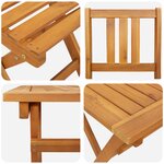 Ensemble Bistro de Jardin 4 Pièces Pliable en Bois Massif d'Acacia vidaXL