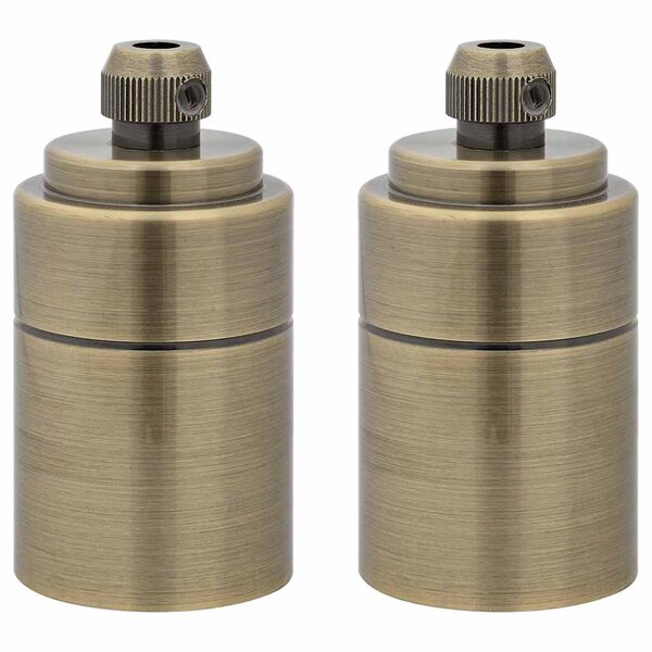 vidaXL Douilles de lampe 2 Pièces bronze E27