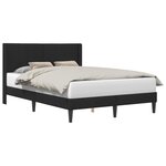 vidaXL Cadre de lit avec tête de lit Noir 160 x 200 cm Velours