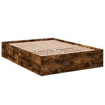 vidaXL Cadre de lit chêne fumé 120x190 cm bois d'ingénierie