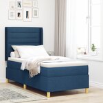Lit à ressorts vidaXL avec matelas bleu 90x200 cm en tissu