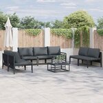 vidaXL Ensemble de canapé de jardin 8 Pièces Anthracite Acier