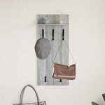 vidaXL Porte-manteau mural avec étagère Gris Sonoma 40 x 10 x 90 cm