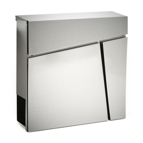 Boite aux lettres design compartiment journaux poste acier inoxydable argenté