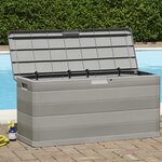 vidaXL Boîte de rangement de jardin gris 117x45x56 cm