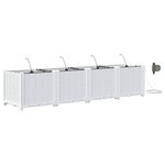 vidaXL Cache-pot de jardin 4 Pièces Blanc Acier