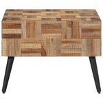 vidaXL Table basse gris 55x55x40 cm teck de récupération massif